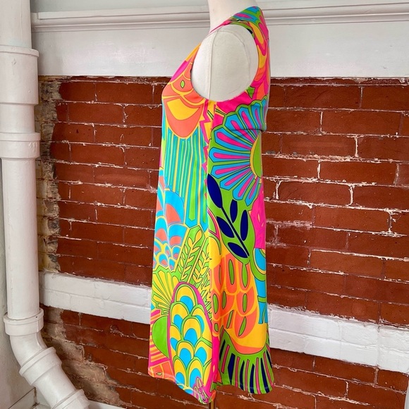Julie Brown NYC Livie Dress Pink Tropicana Retro Shift Dress Bright Floral - Picture 4 of 13